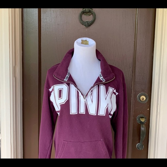 Pink Victoria’s Secret quarter zip sweatshirt - Picture 3 of 5